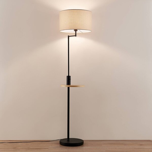 Lampa stojąca Zinia Lindby, czarny, salon / jadalnia, metal, nowoczesny