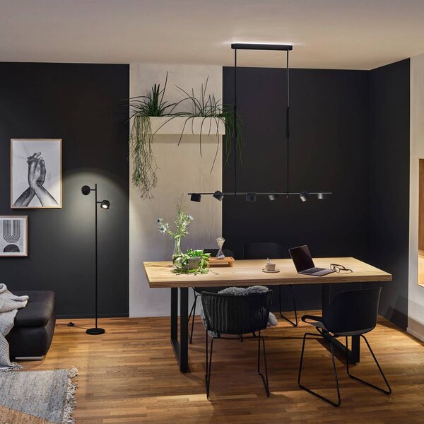 Paulmann Lampa stojąca LED Puric Pane I, możliwość ściemniania, czarny, salon / jadalnia, metal, nowoczesny