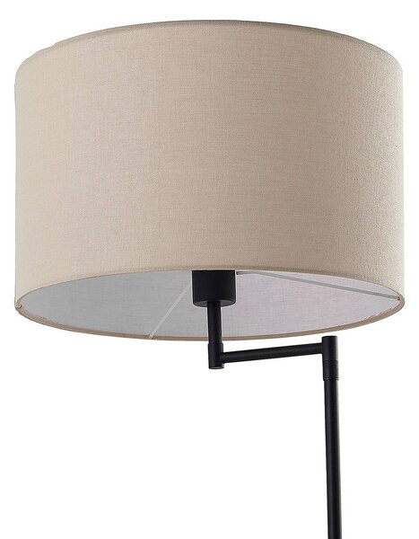 Lampa stojąca Zinia Lindby, czarny, salon / jadalnia, metal, nowoczesny