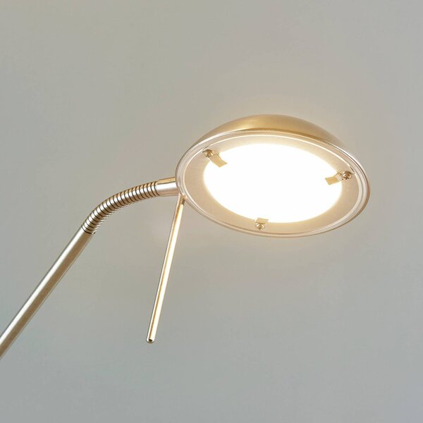 Lampa stojąca LED Yveta Lindby, możliwość ściemniania, aluminiowy / szary / cynkowy, salon / jadalnia, metal, nowoczesny