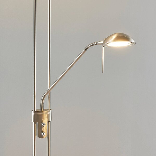 Lampa stojąca LED Yveta Lindby, możliwość ściemniania, aluminiowy / szary / cynkowy, salon / jadalnia, metal, nowoczesny