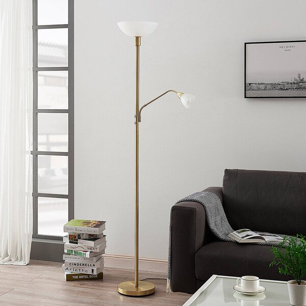Lampa stojąca Jost Lindby, mosiężny / złoty, salon / jadalnia, metal