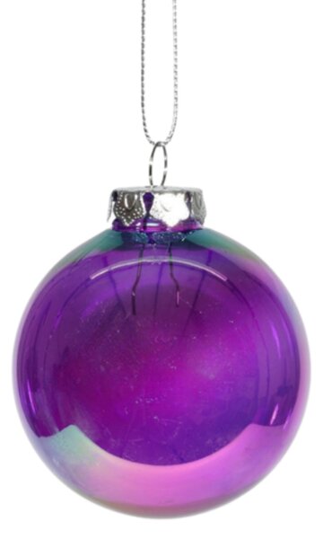 Szklana ozdoba świąteczna FAIRY PURPLE 10 cm, fioletowa