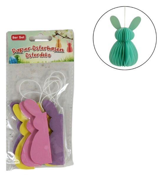 Zawieszki ozdobne BUNNY 8 cm zestaw 8 szt., kolorowe