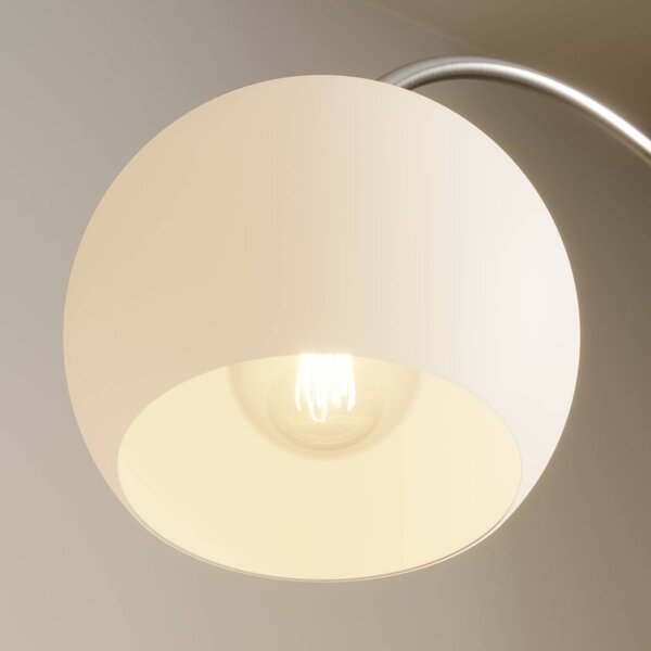 Lampa łukowa - lampa stojąca Cynthia Lindby, aluminiowy / szary / cynkowy, salon / jadalnia, szkło, nowoczesny