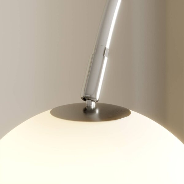Lampa łukowa - lampa stojąca Cynthia Lindby, aluminiowy / szary / cynkowy, salon / jadalnia, szkło, nowoczesny