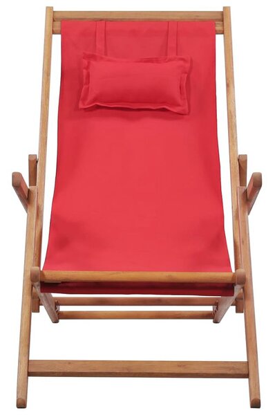 Czerwony składany leżak plażowy R3-K54