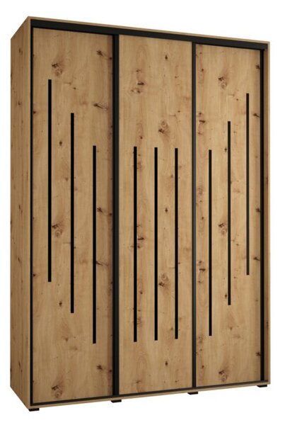 Szafa przesuwna wysoka Davos 8 180, gł. 60 cm artisan + artisan + czarny