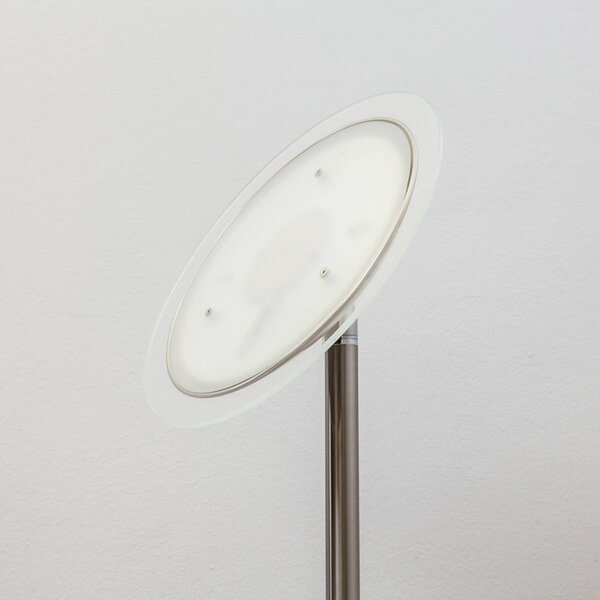 Lampa stojąca LED MALEA Lindby, możliwość ściemniania, aluminiowy / szary / cynkowy, salon / jadalnia, metal, nowoczesny