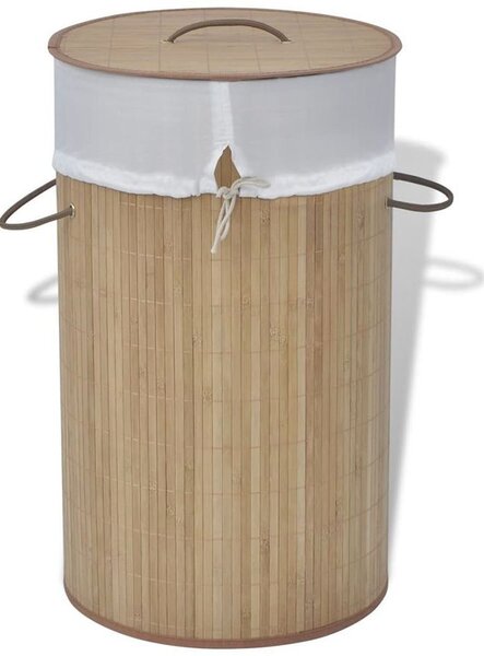 Bambusowy kosz na pranie Lavandi 2X- naturalny