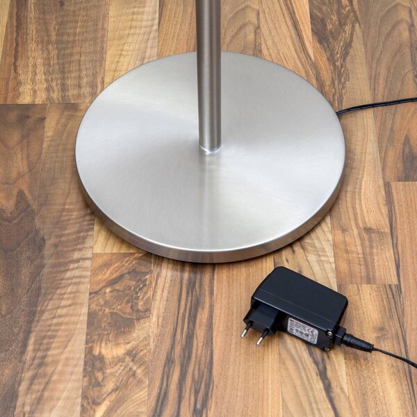 Lampa stojąca LED MALEA Lindby, możliwość ściemniania, aluminiowy / szary / cynkowy, salon / jadalnia, metal, nowoczesny