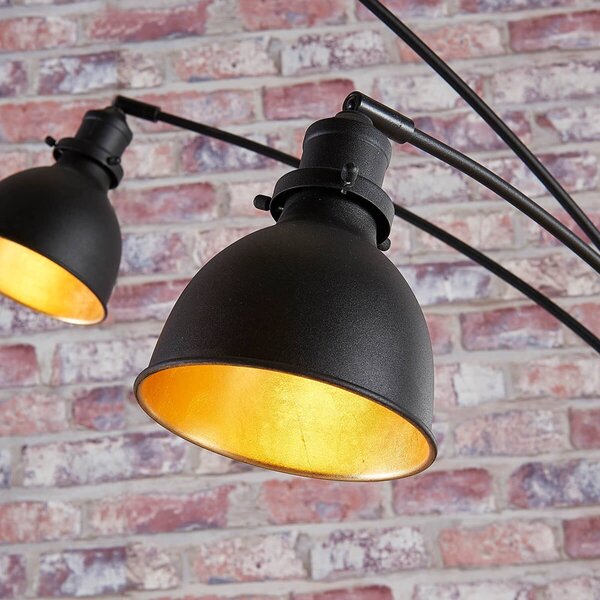 Lampa łukowa - lampa stojąca Lira Lindby, czarny, salon / jadalnia, metal, nowoczesny