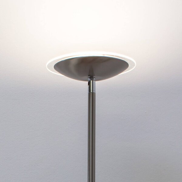 Lampa stojąca LED MALEA Lindby, możliwość ściemniania, aluminiowy / szary / cynkowy, salon / jadalnia, metal, nowoczesny
