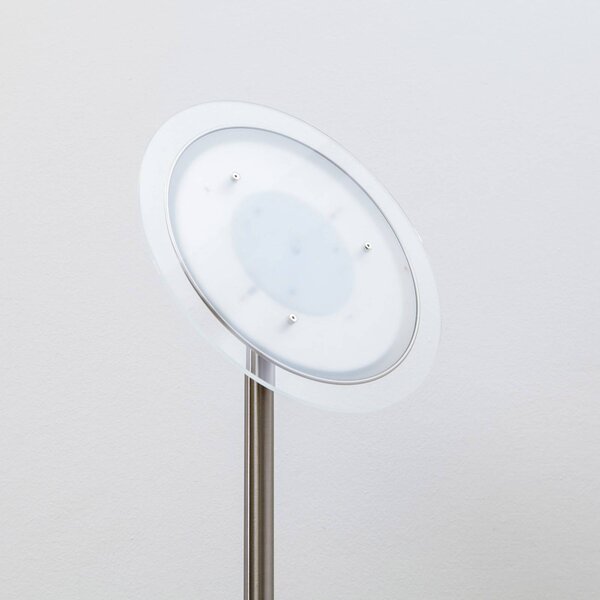Lampa stojąca LED MALEA Lindby, możliwość ściemniania, aluminiowy / szary / cynkowy, salon / jadalnia, metal, nowoczesny
