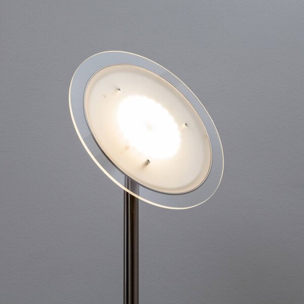 Lampa stojąca LED MALEA Lindby, możliwość ściemniania, aluminiowy / szary / cynkowy, salon / jadalnia, metal, nowoczesny