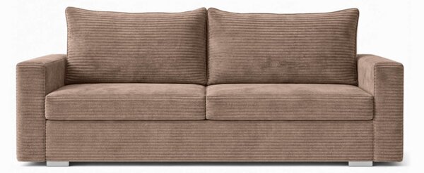 Sofa z Funkcją Spania DRAVOS Ciemnobeżowa Sztruksowa Nowoczesna