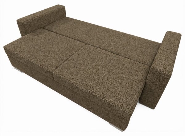 Sofa z Funkcją Spania DRAVOS Brązowa Boucle Nowoczesna