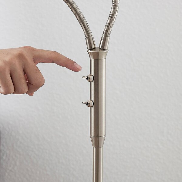 Lampa stojąca Gwendolin Lindby, aluminiowy / szary / cynkowy, salon / jadalnia, metal, nowoczesny