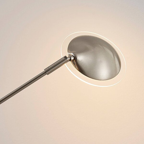 Lampa stojąca LED Anea Lindby, aluminiowy / szary / cynkowy, salon / jadalnia, metal, nowoczesny