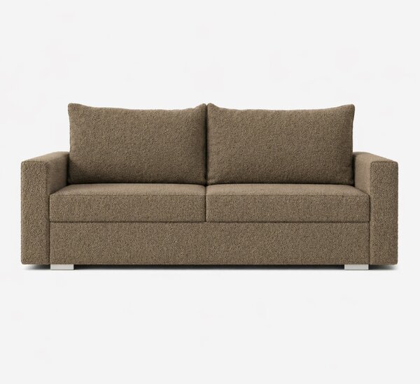 Sofa z Funkcją Spania DRAVOS Brązowa Boucle Nowoczesna