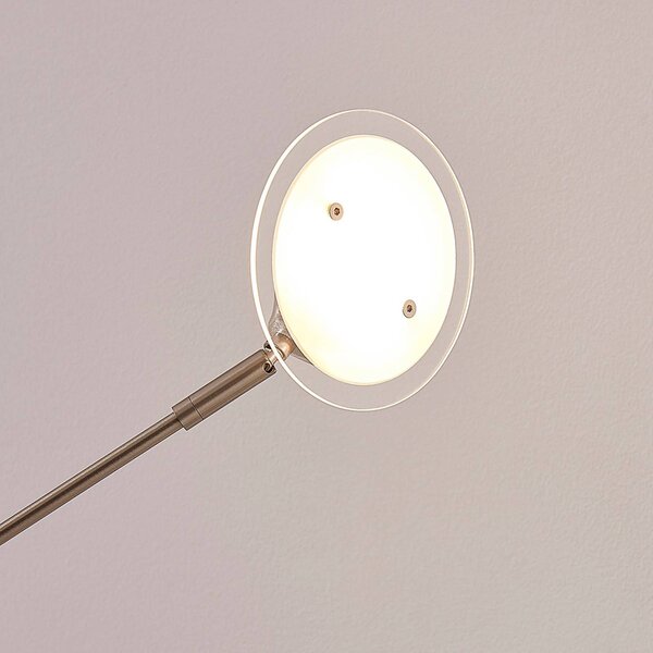 Lampa stojąca LED Anea Lindby, aluminiowy / szary / cynkowy, salon / jadalnia, metal, nowoczesny
