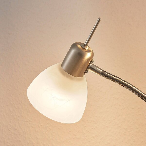 Lampa stojąca Gwendolin Lindby, aluminiowy / szary / cynkowy, salon / jadalnia, metal, nowoczesny