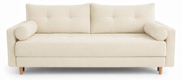 Sofa z Funkcją Spania LONAR Kremowa Boucle Nowoczesna
