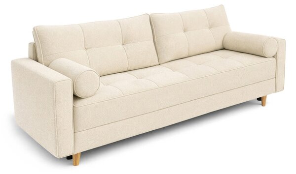 Sofa z Funkcją Spania LONAR Kremowa Boucle Nowoczesna