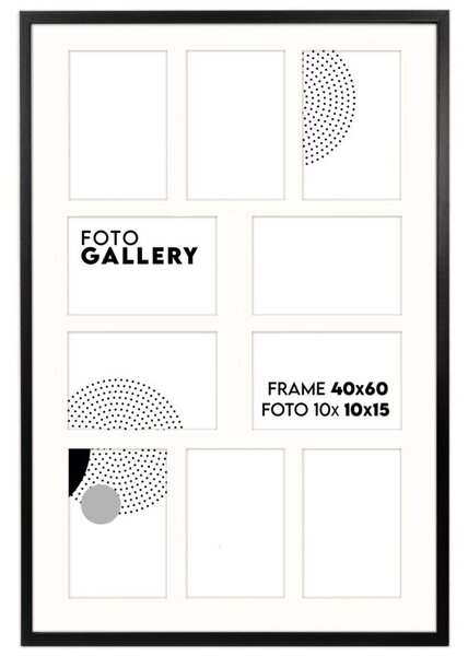 Ramka na zdjęcia 10 zdjęć 10x15 cm rama czarna foto galeria 40x60 cm FRAMAI®