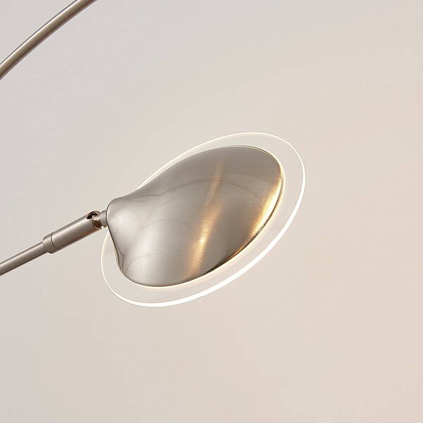 Lampa stojąca LED Anea Lindby, aluminiowy / szary / cynkowy, salon / jadalnia, metal, nowoczesny