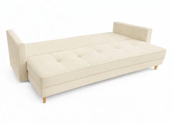 Sofa z Funkcją Spania LONAR Kremowa Boucle Nowoczesna