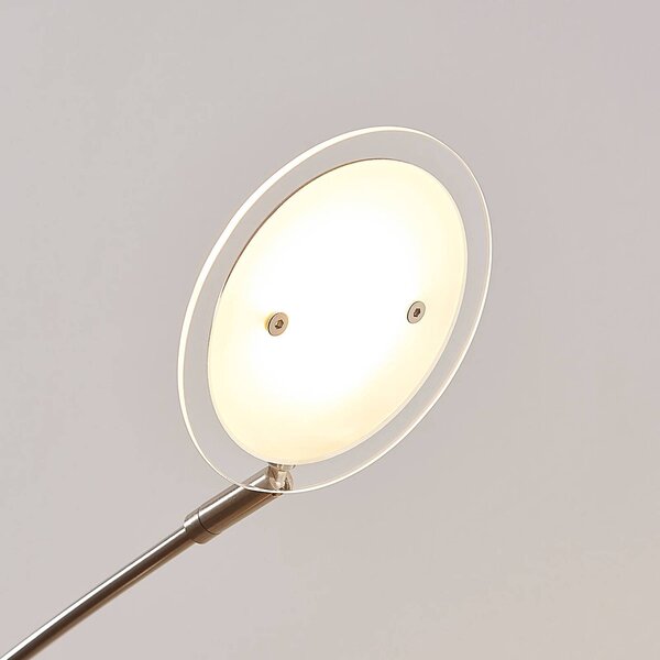 Lampa stojąca LED Anea Lindby, aluminiowy / szary / cynkowy, salon / jadalnia, metal, nowoczesny