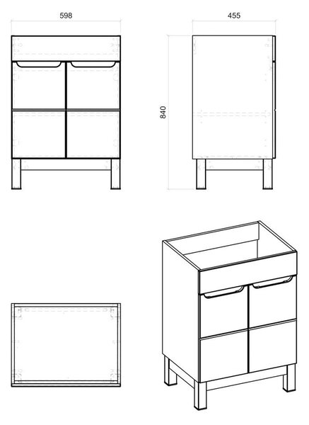 Szafka Z Umywalką 60 Cm W1-L24