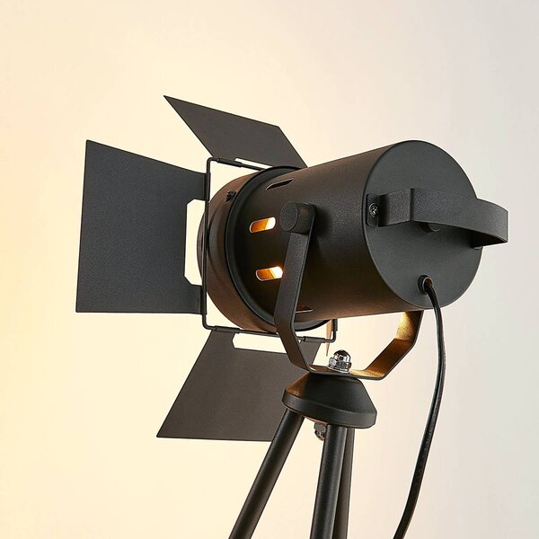 Lampa stojąca Devon Lindby, czarny, salon / jadalnia, metal, nowoczesny