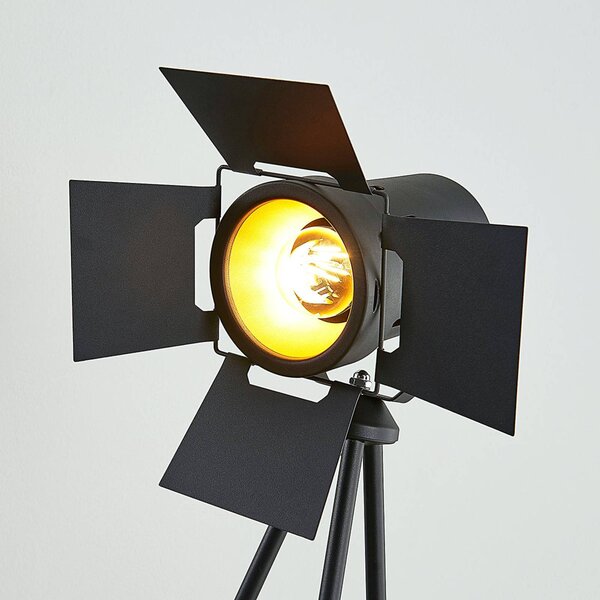 Lampa stojąca Devon Lindby, czarny, salon / jadalnia, metal, nowoczesny