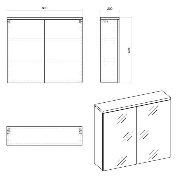 Szafka łazienkowa z lustrem 80 cm N3-H21