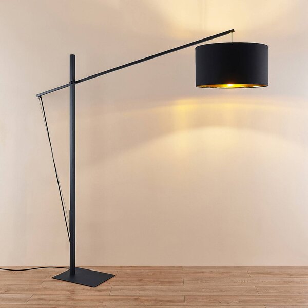 Lampa łukowa - lampa stojąca Mossa Arcchio, czarny, salon / jadalnia, metal, nowoczesny