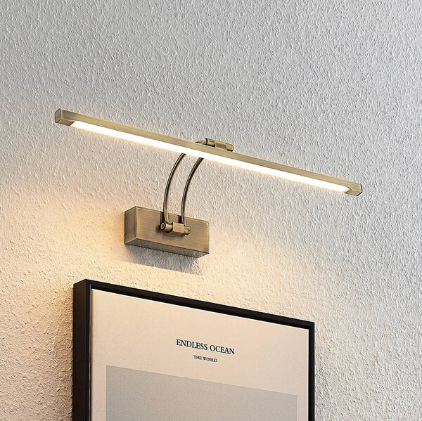 Lucande Felena oświetlenie obrazów LED, mosiądz, brązowy / mosiężny, salon / jadalnia, aluminium