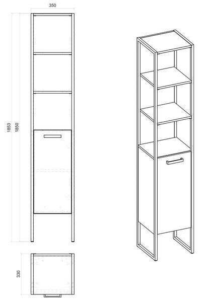 Industrialny słupek łazienkowy H1-B57