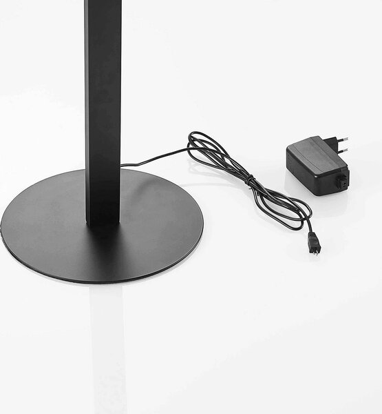 Lampa stojąca LED Welina Lindby, możliwość ściemniania, czarny, salon / jadalnia, metal, nowoczesny