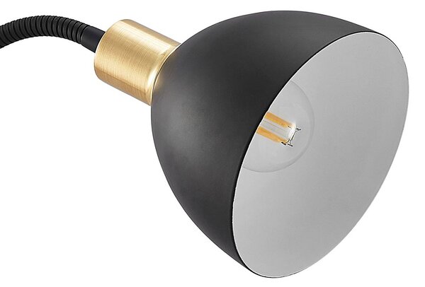 Lampka z klipsem Genora Lindby, czarny, salon / jadalnia, metal, nowoczesny