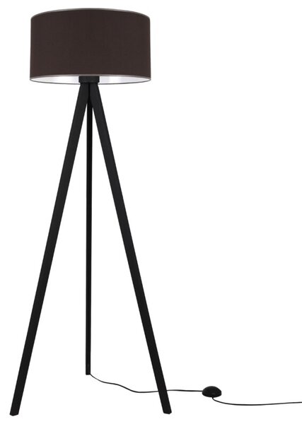 Lampa podłogowa trójnóg czarny Light Home LH Gaja 1xE27 44cm abażur walec brązowy