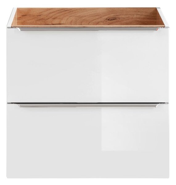 Podwieszana szafka łazienkowa pod umywalkę z szufladami - Malta 3X Biały połysk 60 cm