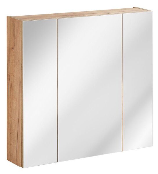 Podwieszana szafka łazienkowa z lustrem - Malta 5X Dąb 80 cm