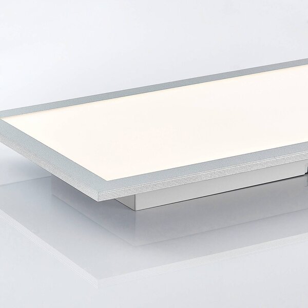 Inteligentna lampa sufitowa Kjetil Lindby, możliwość ściemniania, aluminiowy / szary / cynkowy, biuro, aluminium, nowoczesny