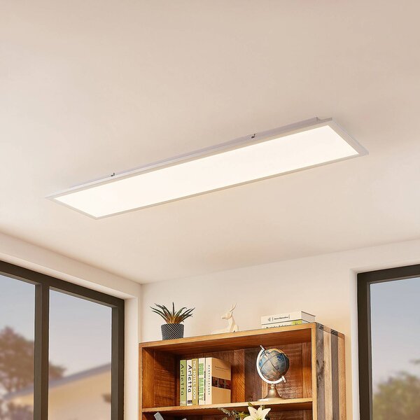 Inteligentna lampa sufitowa Kjetil Lindby, możliwość ściemniania, aluminiowy / szary / cynkowy, biuro, aluminium, nowoczesny