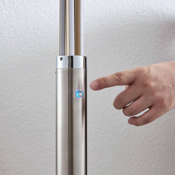 Lampa stojąca LED Boba Lindby, aluminiowy / szary / cynkowy, salon / jadalnia, aluminium, nowoczesny
