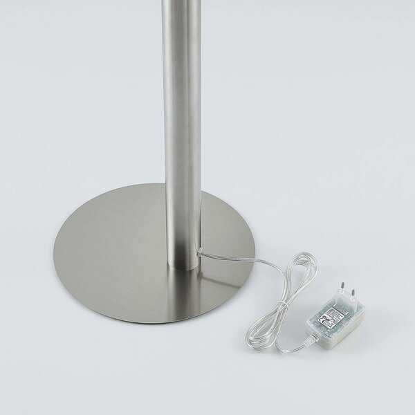 Lampa stojąca LED Boba Lindby, aluminiowy / szary / cynkowy, salon / jadalnia, aluminium, nowoczesny