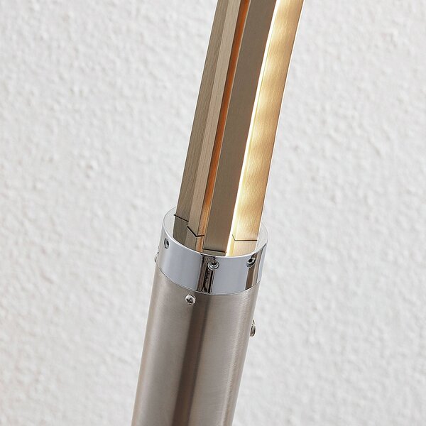 Lampa stojąca LED Boba Lindby, aluminiowy / szary / cynkowy, salon / jadalnia, aluminium, nowoczesny