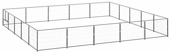 Kojec dla psa, czarny, 25 m², stalowy